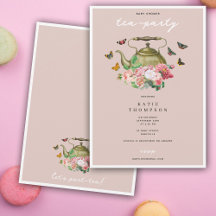 Chá de fraldas de Borboletas Florais Rosa do Parti