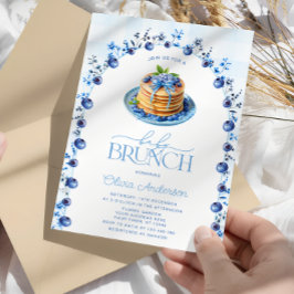 Convite Chá de fraldas de Brunch de Bebê de Aroma Azul Mod