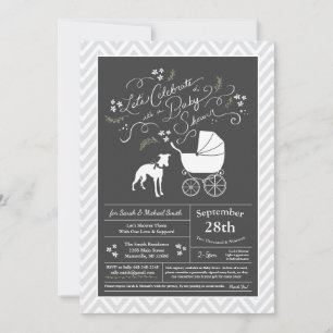 Convite Chá de fraldas De Cachorro De Whippet Neutro