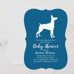 Convite Chá de fraldas de Cachorro Doberman Pinscher