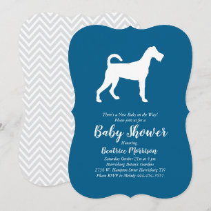 Convite Chá de fraldas de Cachorro Irlandês Terrier Blue