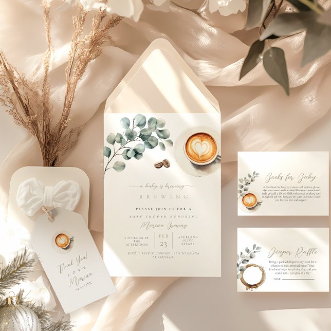 Convite Chá de fraldas de café (Criador carregado)