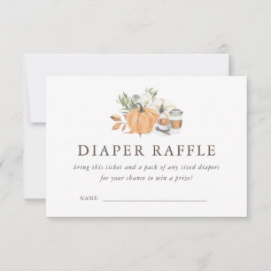 Convite Chá de fraldas de Café de outono Fralda Raffle