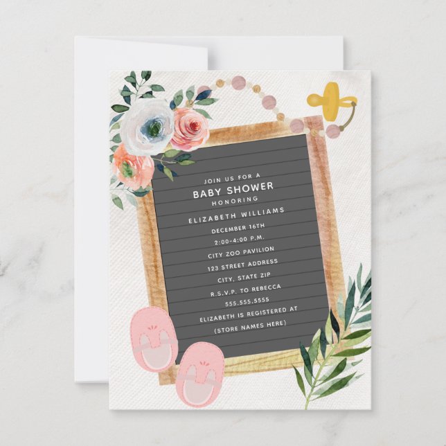 Convite Chá de fraldas de Calçados de placa-mãe com ventil (Frente)