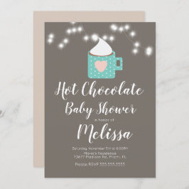 Convite Chá de fraldas de canas de chocolate quente