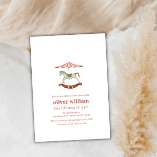 Convite Chá de fraldas de Carrossel Vintage