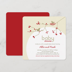 Convite Chá de fraldas de Casais de Árvore da Família d