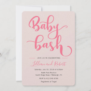 Convite Chá de fraldas de Casais de Baby Bash para Menina
