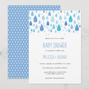 Convite Chá de fraldas de Casais de  de Rainhas Azuis