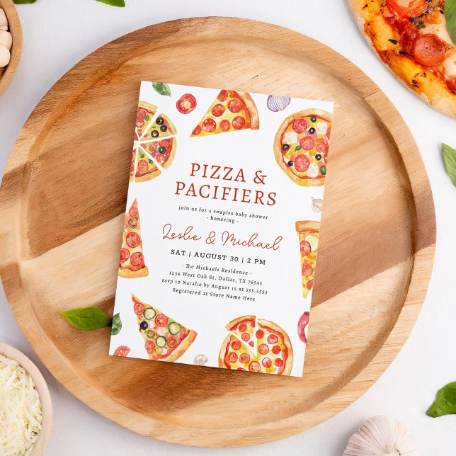 Convite Chá de fraldas de Casais de pizza e Pacificadores (Criador carregado)