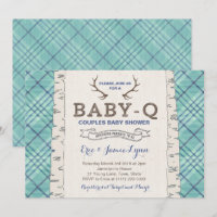 Chá de fraldas de Casais de Tartan Azul para Boy