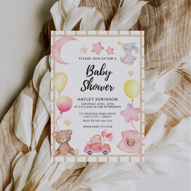 Convite Chá de fraldas de Casamento do Urso de Teddy (Teddy Bear Wedding Baby Shower Invitation)
