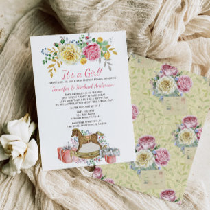 Convite Chá de fraldas De Cavalo De Fogueira Vintage Por 