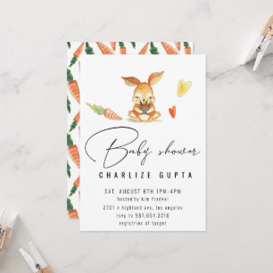 Convite Chá de fraldas de cenoura do coelho Convide garot