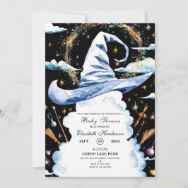 Convite Chá de fraldas de chapéu do Whimsical Wand Wizard