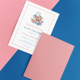 Convite Chá de fraldas de Chapéu e Capas de Costeira