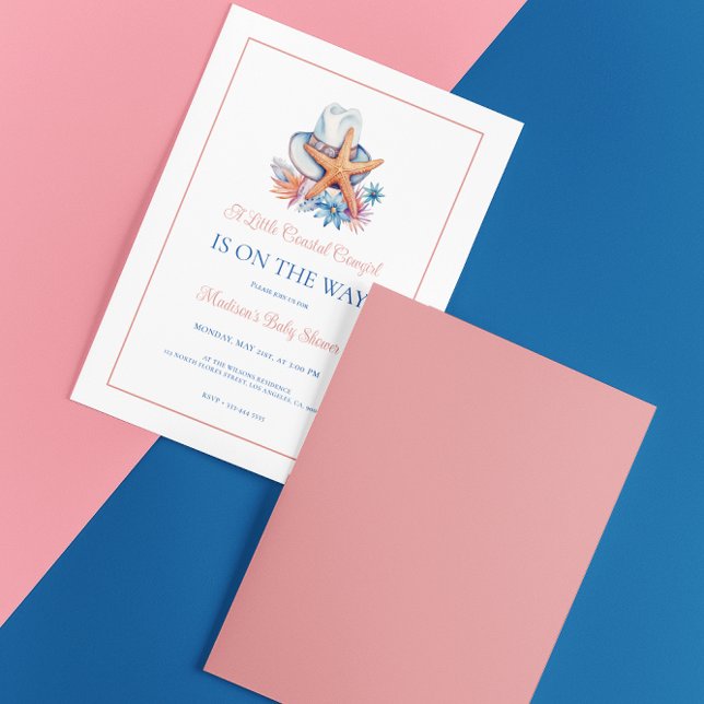 Convite Chá de fraldas de Chapéu e Capas de Costeira (Criador carregado)