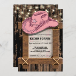 Convite Chá de fraldas de chapinha rosa-russa