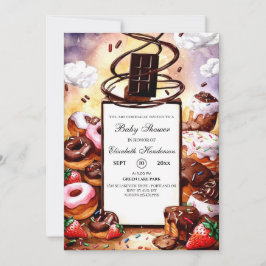 Convite Chá de fraldas de chocolate