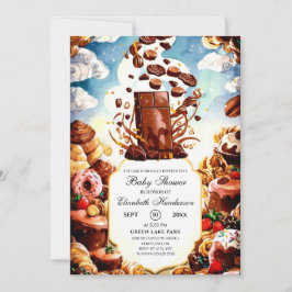Convite Chá de fraldas de Chocolate Encantado Boho
