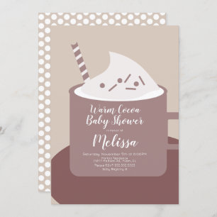 Convite Chá de fraldas de chocolate quente de cacau modern