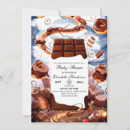 Convite Chá de fraldas de chocolate simples