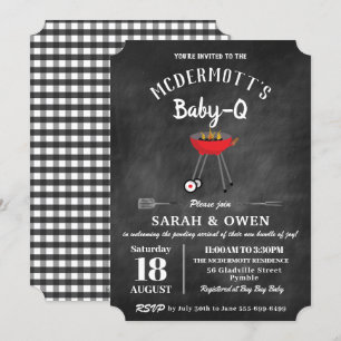 Convite Chá de fraldas De Churrasco Do CHURRASCO Baby Q E