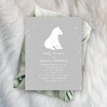 Convite Chá de fraldas de Cinza de Urso Polar Baby<br><div class="desc">Um tema de chá de fraldas de inverno com ilustração de um urso polar mama e bebê cercado por flocos de neve. O fundo é cinza. Personalize o texto com detalhes da sua ocasião.</div>