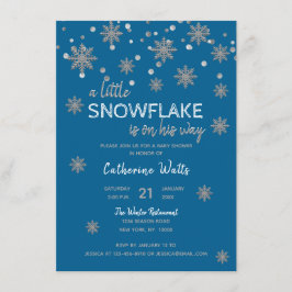 Convite CHÁ DE FRALDAS de Cinzas Azul de Prata| GAROTO