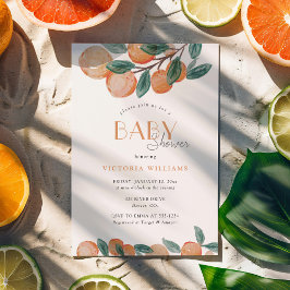 Convite Chá de fraldas de Citrus Orange Tangerines