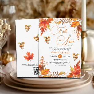 Convite Chá de fraldas de Código QR Floral Boho