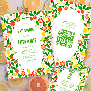 Convite Chá de fraldas de Código QR PERSONALIZADO de Celeb