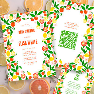 Convite Chá de fraldas de Código QR PERSONALIZADO de Celeb