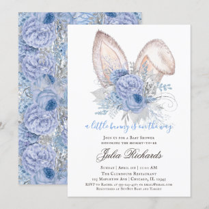 Convite chá de fraldas de coelhos de Páscoa neutro em g