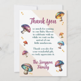 Convite Chá de fraldas de cogumelos de boho