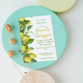 Convite Chá de fraldas de compressão principal com limão f