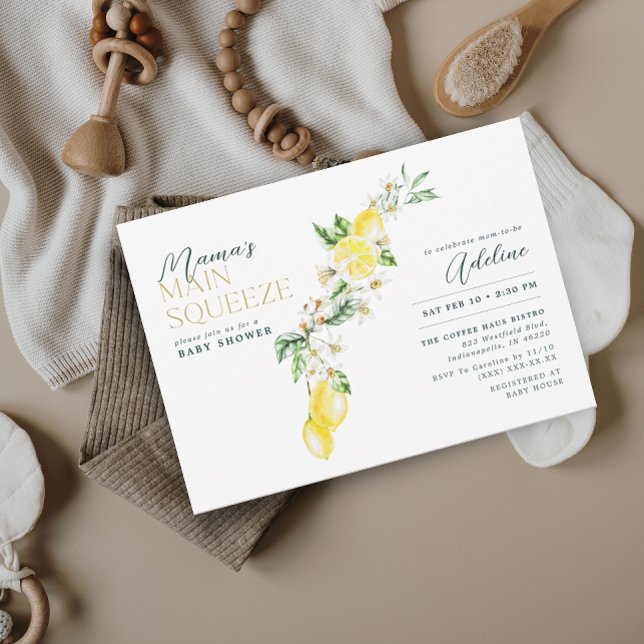 Convite Chá de fraldas de compressão principal da mãe de L (Criador carregado)