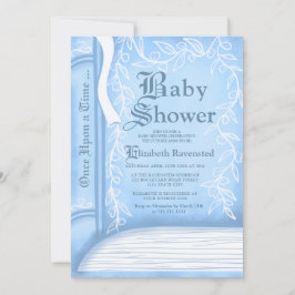 Convite Chá de fraldas de contador de fadas rosa