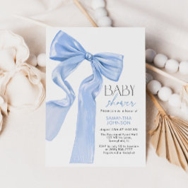Convite Chá de fraldas de coquete azul Elegante