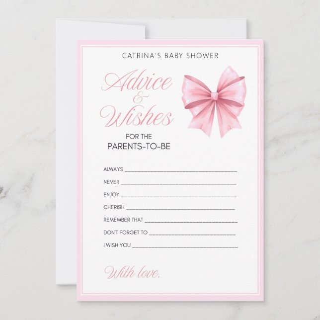 Convite Chá de fraldas de coquete de Arco rosa - Nome edit (Frente)