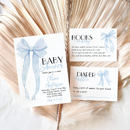 Convite Chá de fraldas de coquete de desenho de Arco azul