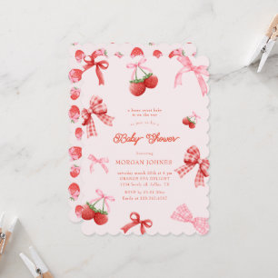 Convite Chá de fraldas de coquete rosa Berry Sweet
