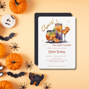 Convite Chá de fraldas de coquetéis do Halloween