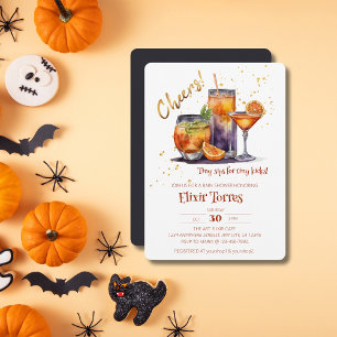 Convite Chá de fraldas de coquetéis do Halloween