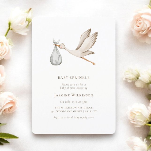 Convite Chá de fraldas de cor d'água mínima do pulverizado (clean and minimalistic baby shower invitation by willow spring studio)
