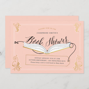 Convite Chá de fraldas de Cores Personalizado do Blush e D