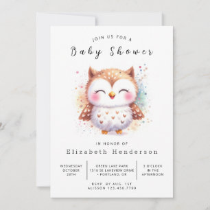 Convite Chá de fraldas de Coroa Personalizada de Aquarela