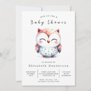 Convite Chá de fraldas de Coruja Imprimível do Pastel