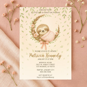 Convite Chá de fraldas de Cozy Sloth Woodland