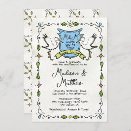 Convite Chá de fraldas de Crest de Storages Whimsical Dese